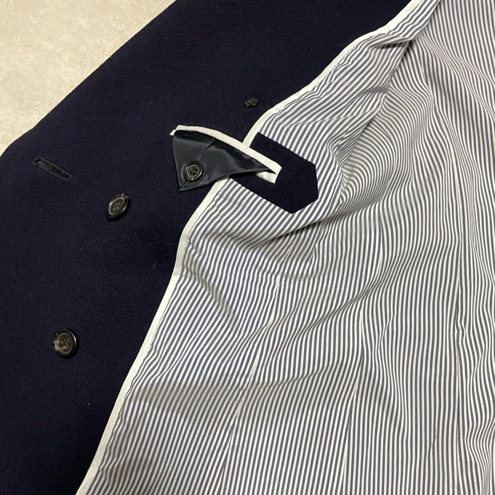 J. Crew Double Breasted Coat Navy Wool Double Cloth Coat size 2 - Picture 5 of 10